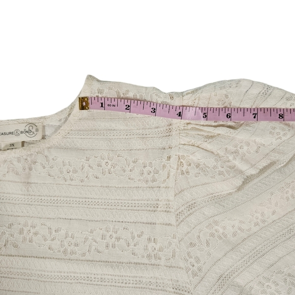 Treasure&Bond Beautiful Lace Blouse, 3X, Ivory - Picture 13 of 14